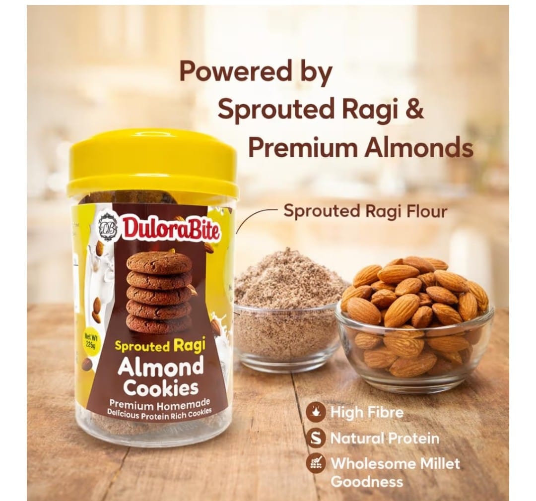 Sprouted Ragi Almond Cookies